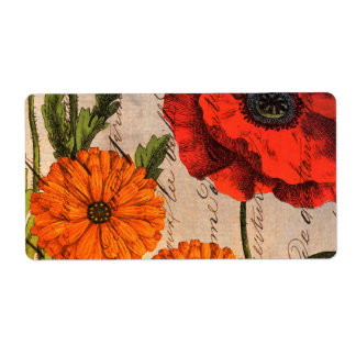 Conception vintage de fleurs avec Poppy rouge