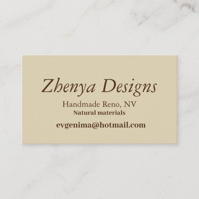 Conceptions standard de Zhenya de carte de visite (Devant)