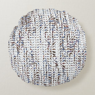 Conceptual background leaves drawing pattern. Styl Round Pillow