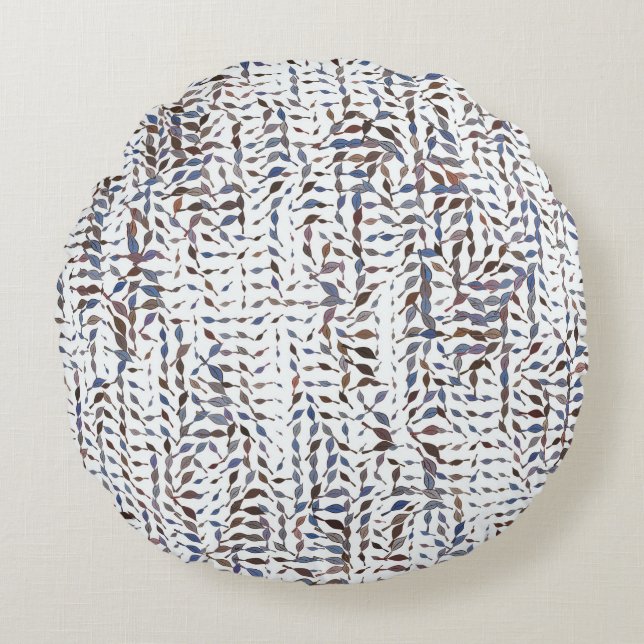 Conceptual background leaves drawing pattern. Styl Round Pillow (Front)