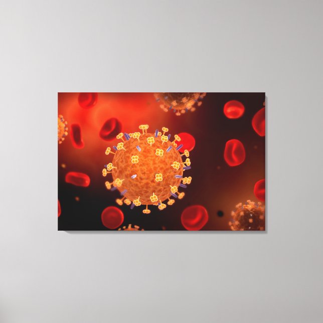 Conceptual Image Of Influenza Causing Flu 3 Canvas Print (Front)