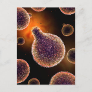 Conceptual Image Of Plasmodium Causing Malaria 4 Postcard