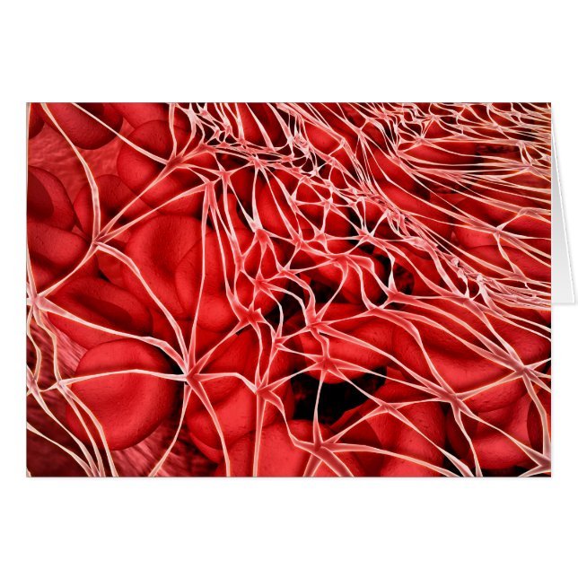 Conceptual Image Of Red Blood Cells With Fibrin (Front Horizontal)