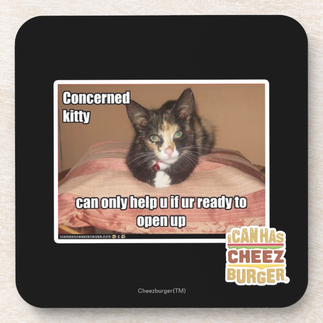 Concerned Kitty Coaster (Front)