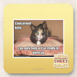 Concerned Kitty Coaster