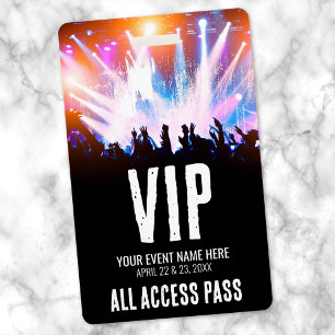 Concert All Access Event VIP Badge
