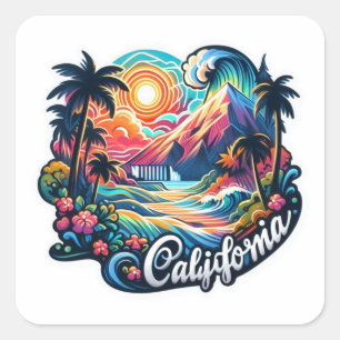 CONCERT CALIFORNIA FIRE Keychain Square Sticker