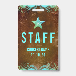 Concert Event Convention Custom Name Staff Badge