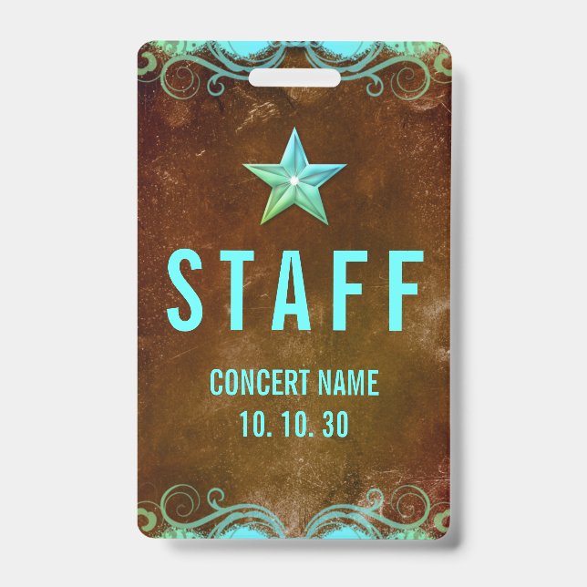 Concert Event Convention Custom Name Staff Badge (Front)