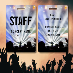 Concert Event Convention Custom Name Staff Badge