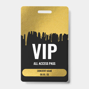 Concert Festival VIP All Access Custom Name Badge
