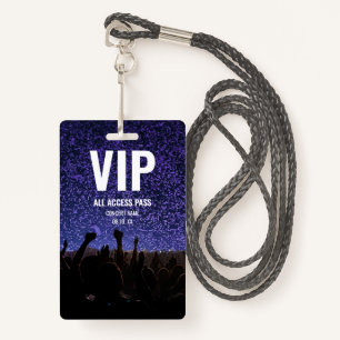 Concert Festival VIP All Access Custom Name Badge