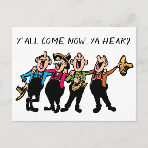 Concert Invitation Hoedown Quartet Personalize Postcard
