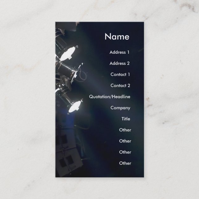 Concert lights Business Card Vertical (Front)