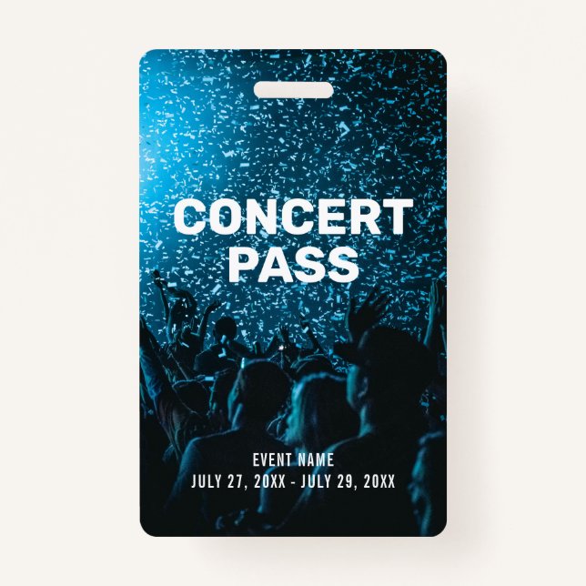 Concert Pass Photo Custom ID Badge (Front)