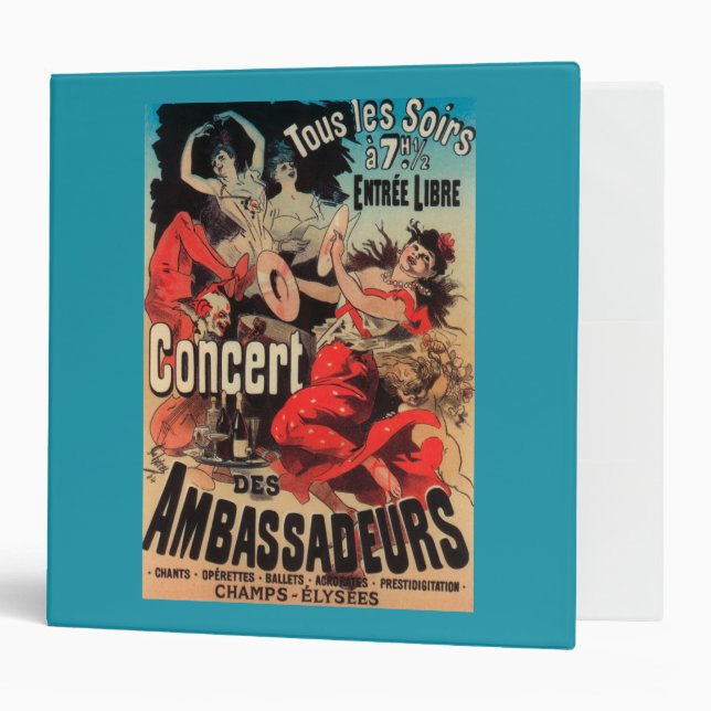 Concert Poster on Avenue de Champs-Elysees Binder (Front/Inside)