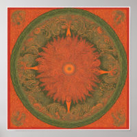 concert poster, psychedelic rock, paisley, red