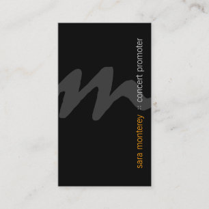 Concert Promoter Entertainment BoldScript Monogram Business Card