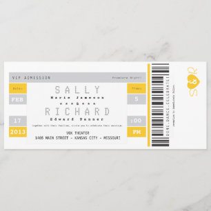 Concert Ticket Invitation in Sunshine Yellow