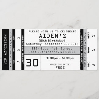Concert Ticket Invitation Noir