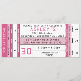 Concert Ticket Invitation rose