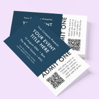 Concert Ticket | Navy Blue QR Code Event Ticket