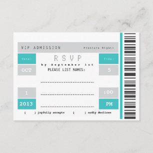 Concert Ticket Stub RSVP Card