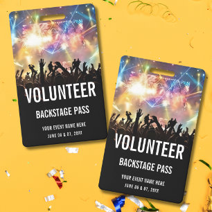 Concert Volunteer All Access Pass Badge
