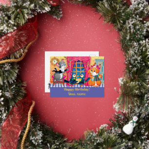 concert Young Animal Foil Holiday Postcard