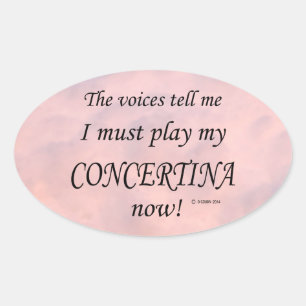 Concertina Voices Say Must Play Oval Sticker