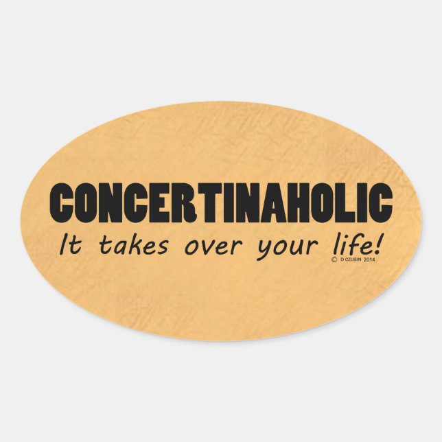Concertinaholic Life Oval Sticker (Front)