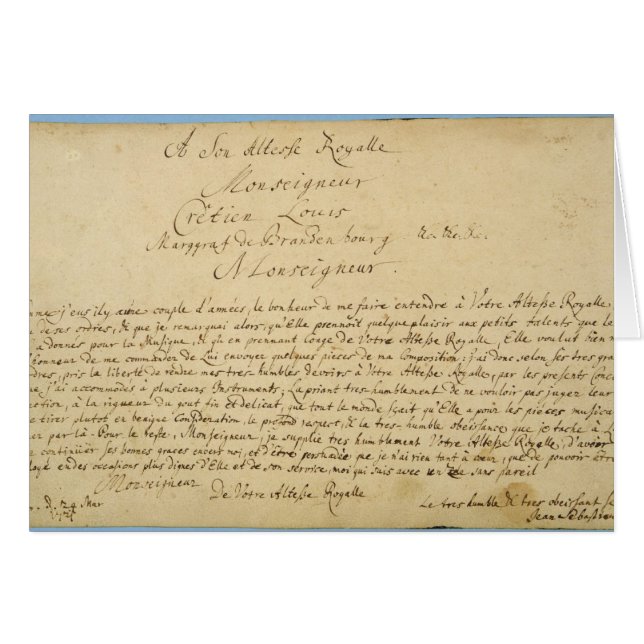 Concerts de Brandenburger de dévouement manuscrit (Devant horizontal)