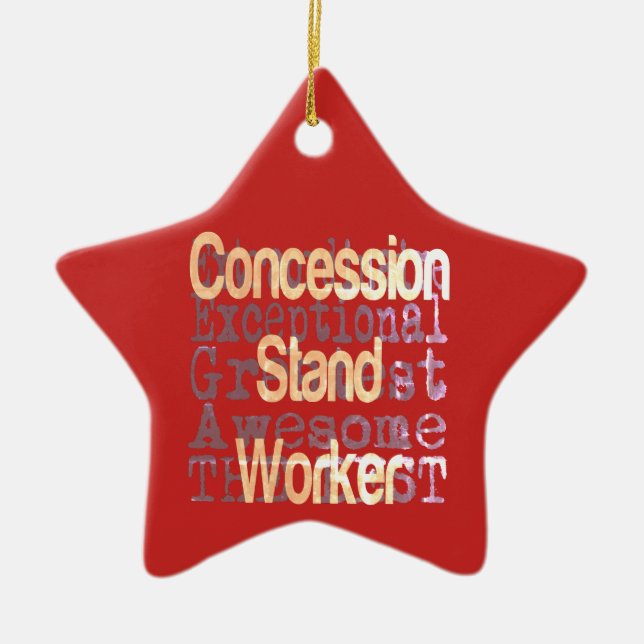 Concession Stand Worker Extraordinaire Ceramic Ornament (Front)