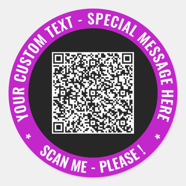 Concevez vos autocollants de code QR avec texte pe (Devant)