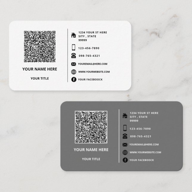 Concevez vos cartes de visite d'information de cod (Devant / Derrière)
