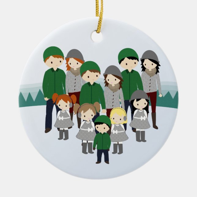 Concevez votre ornement de Noël de famille (Devant)
