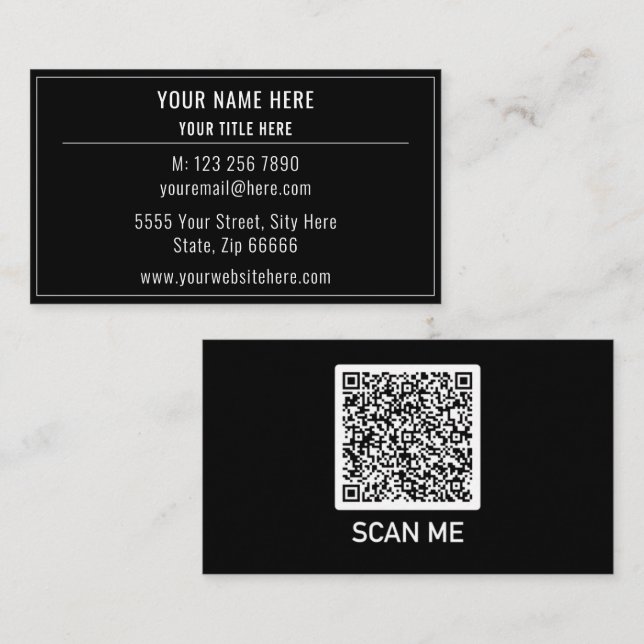 Concevez votre propre Carte de visite de code QR C (Devant / Derrière)