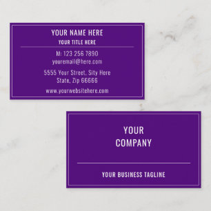 Concevez Votre Propre Carte de Visite Violette Cou