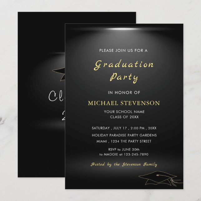 Concevez votre propre Invitation de Graduation Bla (Devant / Derrière)