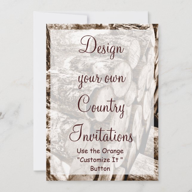 Concevez votre propre pays Invitations Modèle Wood (Devant)