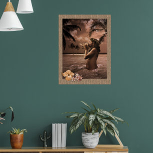 Conch Blowing Poster