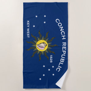 Conch Republic Flag Key West Florida Beach Towel