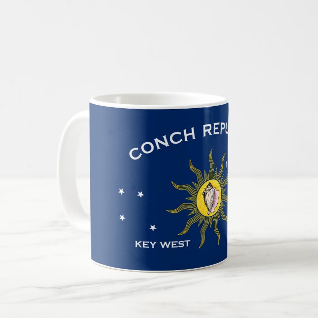 Conch Republic Flag Key West Florida Coffee Mug (Front Left)