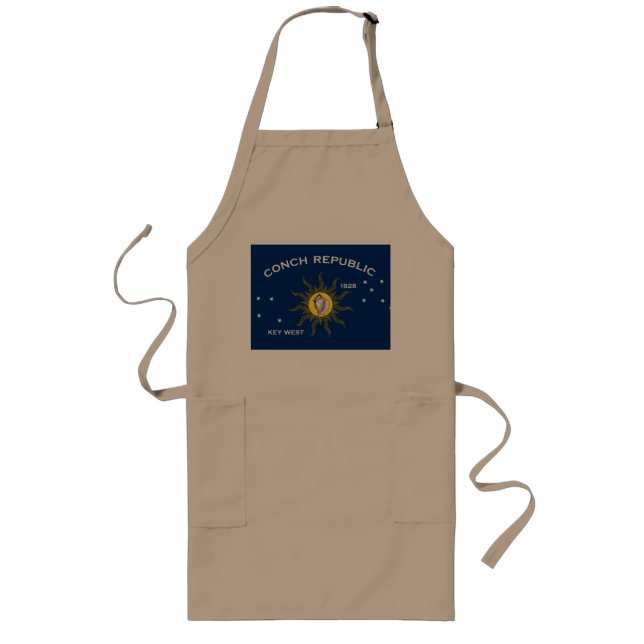 Conch Republic Flag Key West Florida Long Apron (Front)
