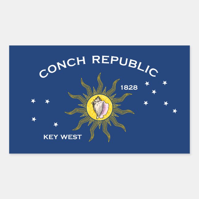 Conch Republic Flag Key West Florida Sticker (Front)