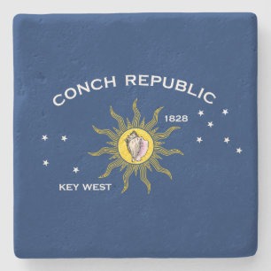 Conch Republic Flag Key West Florida Stone Coaster