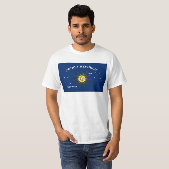 Conch Republic Flag Key West Florida T-Shirt (Front Full)