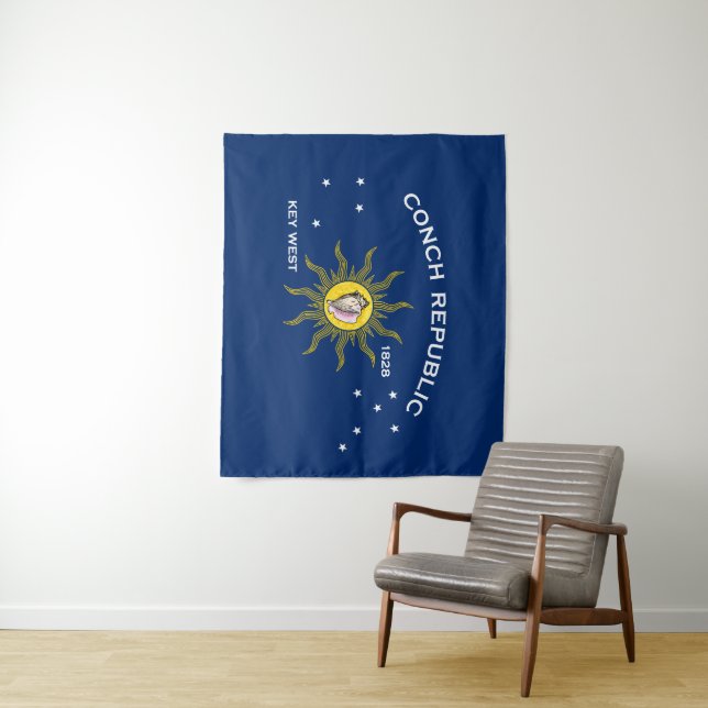 Conch Republic Flag Key West Florida Tapestry (In Situ)