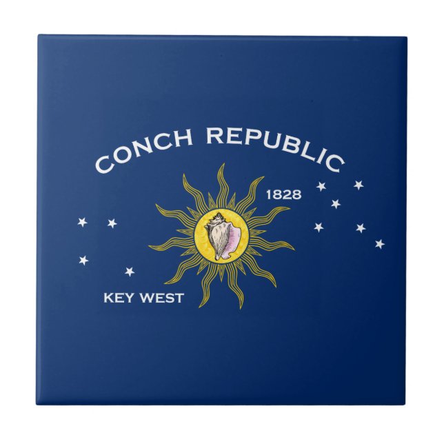 Conch Republic Flag Key West Florida Tile (Front)