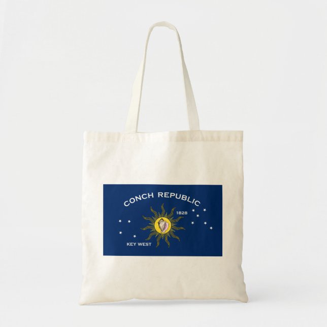 Conch Republic Flag Key West Florida Tote Bag (Front)